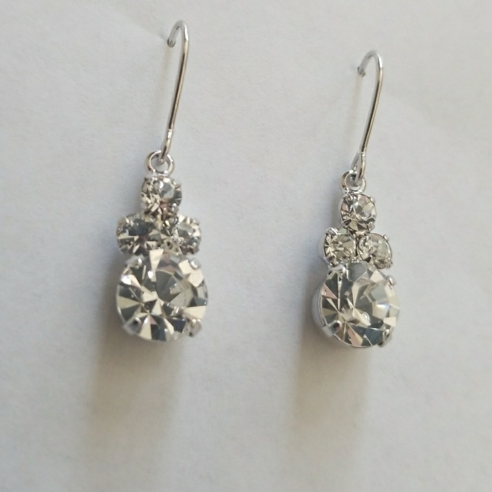 NEW Clear Rhinestone Statement Earrings